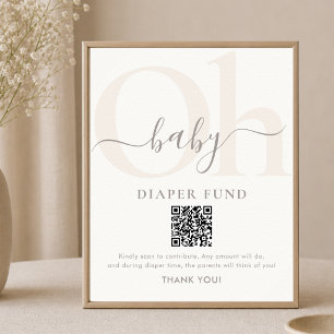 Affiche Signe de fonds de couches pour une Baby Shower min