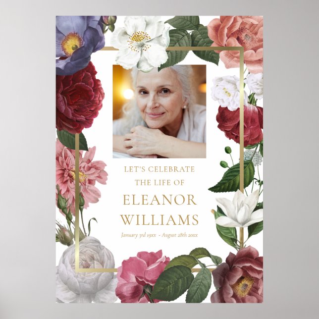 Affiche Signe de funérailles de célébration de vie photo f (Devant)