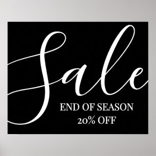 Affiche Signe de grande vente, Signe de fin de saison, 20%