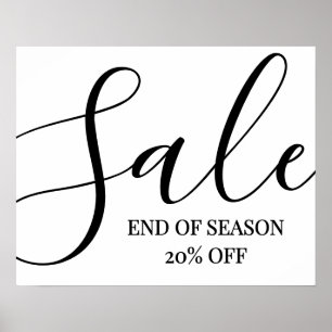 Affiche Signe de grande vente, Signe de fin de saison, 20%