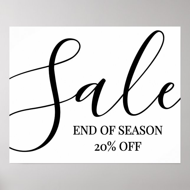 Affiche Signe de grande vente, Signe de fin de saison, 20% (Devant)