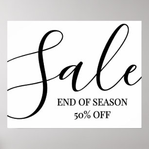 Affiche Signe de grande vente, Signe de fin de saison, 50%