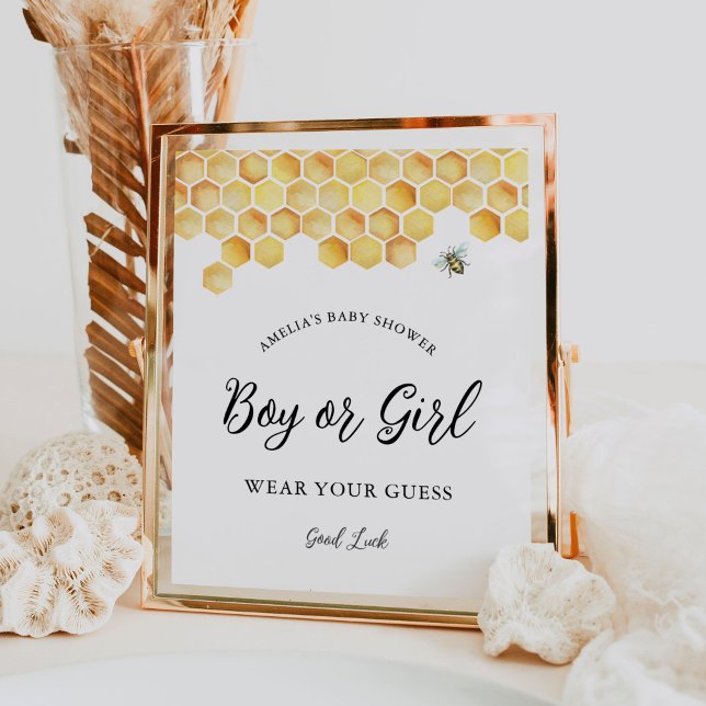 Affiche SIGNE DE JEU CALLA Bee Boy Ou Girl Genre (Créateur téléchargé)