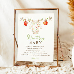 Affiche Signe de jeu de baby shower 'Cultivé localement, n