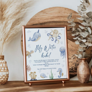 Affiche SIGNE DE JEU DE CHASSE À Baby shower À Thème Océan