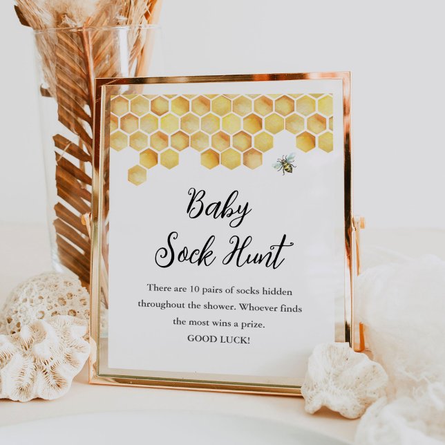 Affiche SIGNE DE JEU DE CHASSE Baby shower CALLA Baby Sock (Créateur téléchargé)