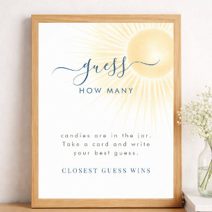 Affiche Signe de jeu de devinette de Baby Shower Yellow Su
