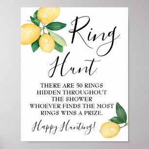 Affiche Signe de jeu Fête des mariées Ring Hunt Lemons