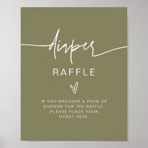 Affiche SIGNE DE JEU MARLO Boho Olive Green Diaper