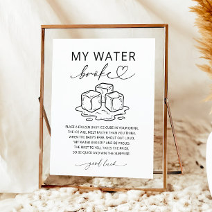 Affiche Signe de jeu pour Baby Shower : Ma perte des eaux