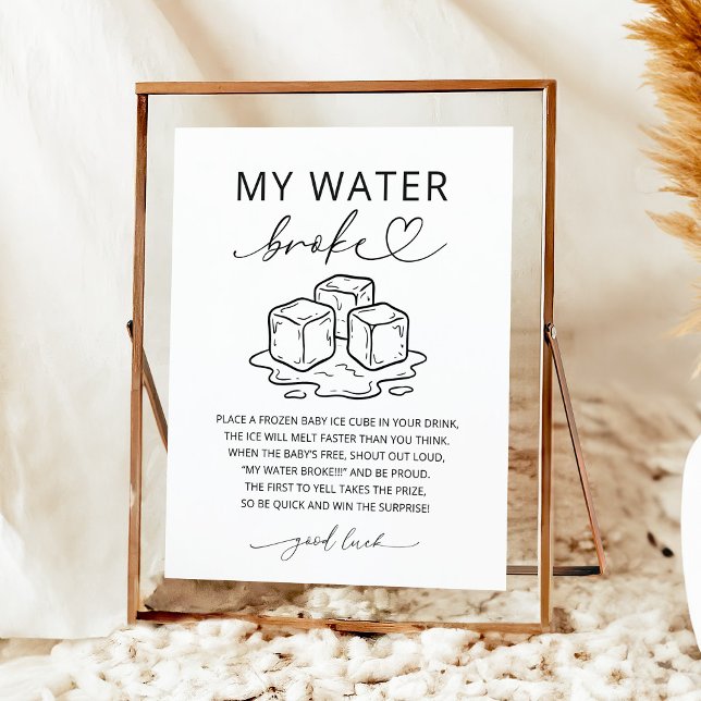 Affiche Signe de jeu pour Baby Shower : Ma perte des eaux  (Créateur téléchargé)
