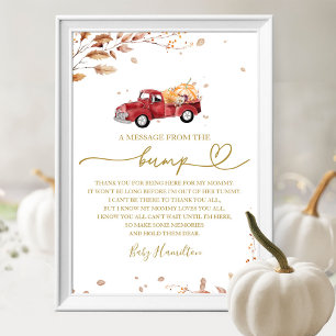 Affiche Signe de la Baby Shower d'Automne Un Message De Bé
