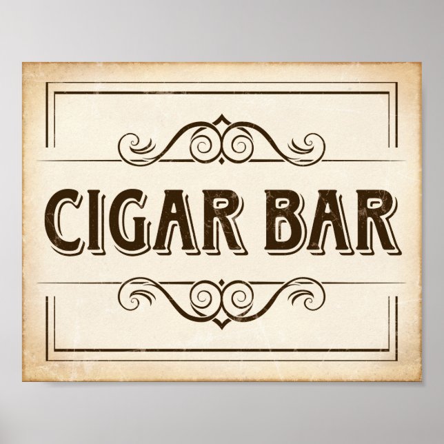 Affiche Signe de la BARRE CIGAR vintage (Devant)