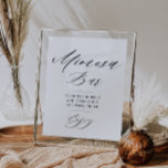 Affiche signe de la barre de la douche nuptiale mimosa<br><div class="desc">simple signe noir et blanc avec script noir. Le texte et les couleurs de cette affiche peuvent être modifiés.</div>