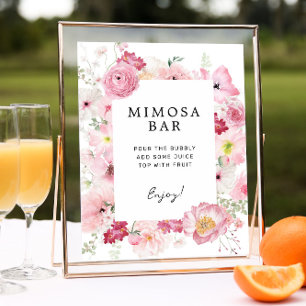 Affiche SIGNE DE LA BARRE Mimosa Florale Rose