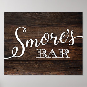 Affiche Signe de la BARRE SMORES Rustique Chic
