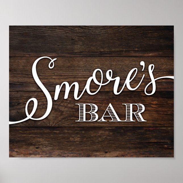 Affiche Signe de la BARRE SMORES Rustique Chic (Devant)