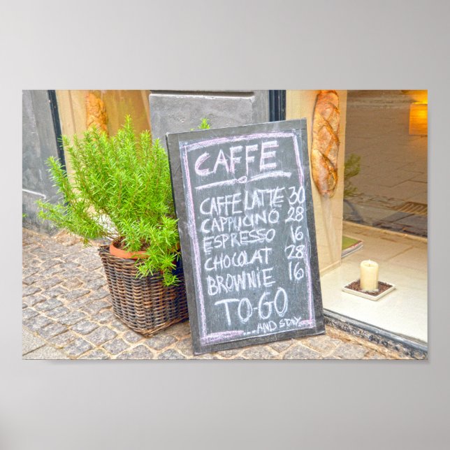 Affiche SIGNE DE LA BOUTIQUE DE CafÉ DE Copenhague, Danema (Devant)