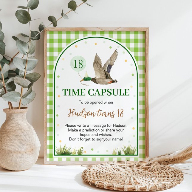 Affiche Signe de la capsule d'anniversaire d'un canard cha (Créateur téléchargé)