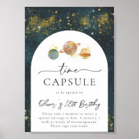 Signe de la capsule de temps d'espace 5x7 | Annive