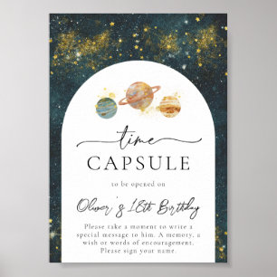 Affiche Signe de la capsule de temps d'espace 5x7   Annive