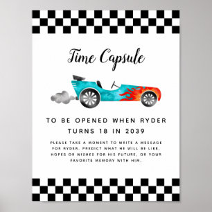 Affiche Signe de la capsule temporelle   Boy Race Car fête