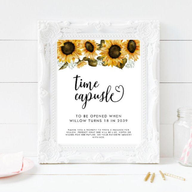 Affiche Signe de la capsule temporelle | Tournesol fête d' (Créateur téléchargé)
