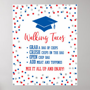 Affiche Signe de la fête de graduation de Walking Tacos Pa