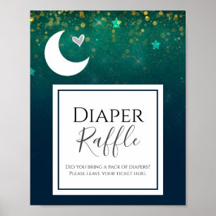 Affiche Signe de la fête du Baby shower de la lune