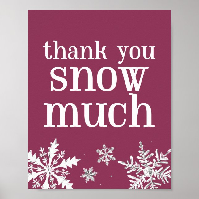 Affiche SIGNE DE LA FÊTE Merci Snow Much Snowflake (Devant)