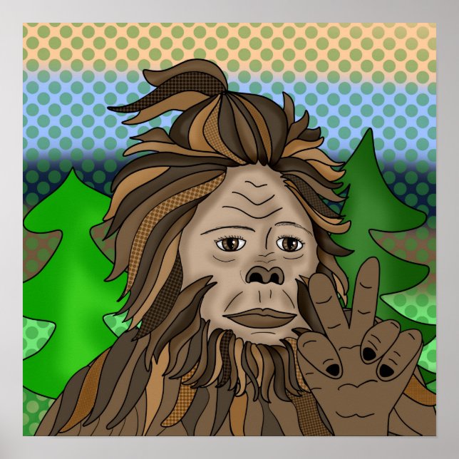 Affiche SIGNE DE LA PAIX Bigfoot Sasquatch (Devant)