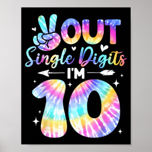 Affiche Signe de la paix Double chiffres 10e anniversaire 