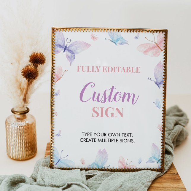 Affiche Signe de la partie personnalisée papillon (Créateur téléchargé)