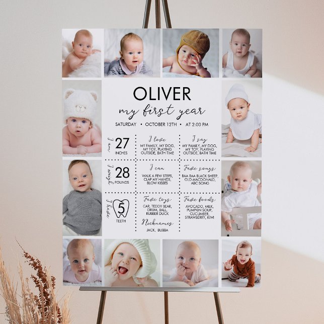 Affiche Signe de la première année de la photo moderne min (Créateur téléchargé)