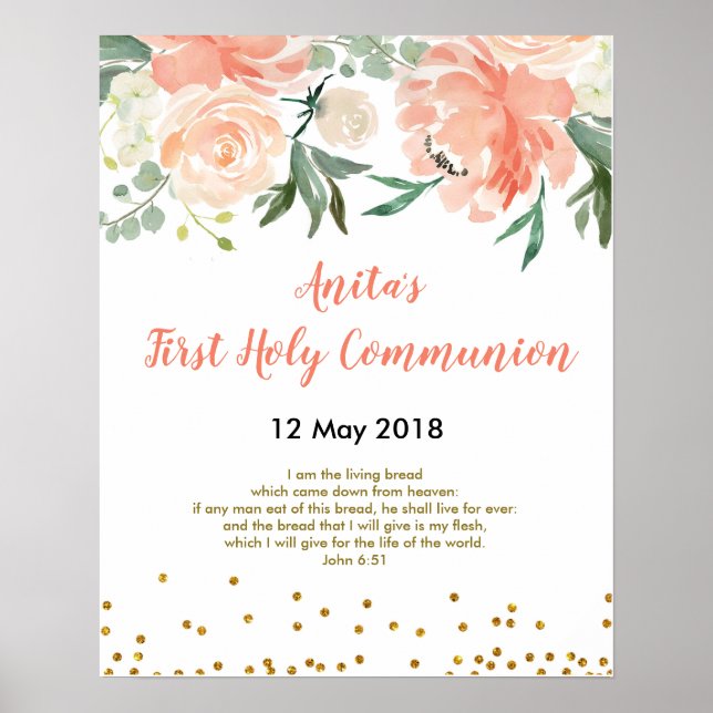 Affiche Signe de la première sainte communion du parti Pea (Devant)