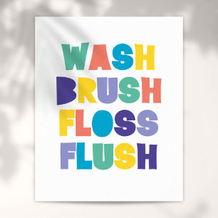 AFFICHE SIGNE DE LA SALLE DE BAIN LAVE BRUSH FLOSS