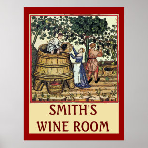 Affiche SIGNE DE LA SALLE DU VIN vintage, modifier le text