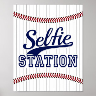 Affiche SIGNE DE LA STATION SELFIE DE Baseball Party Print