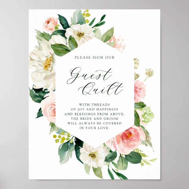 Affiche Signe de la surface inclinée Mariage en fleurs bla (Devant)