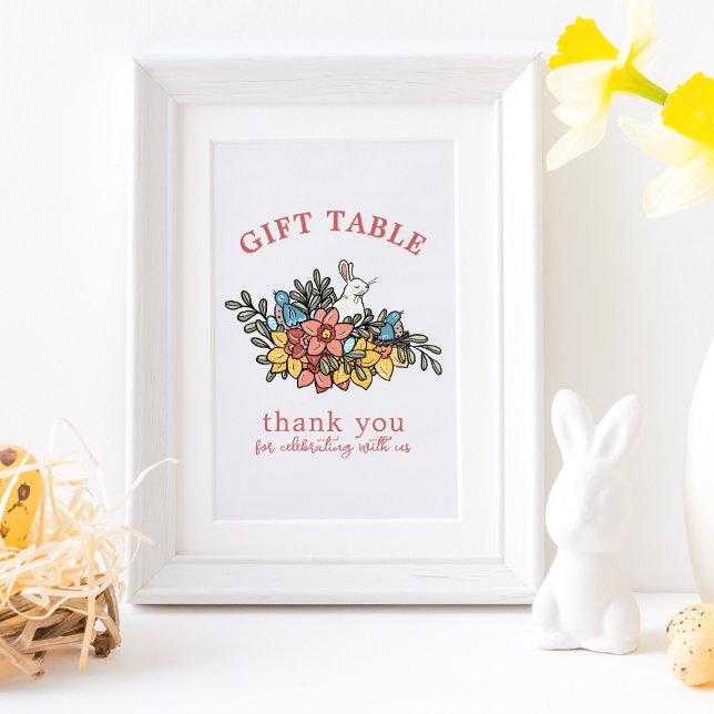 Affiche Signe de la table-cadeau Baby shower de printemps  (Créateur téléchargé)