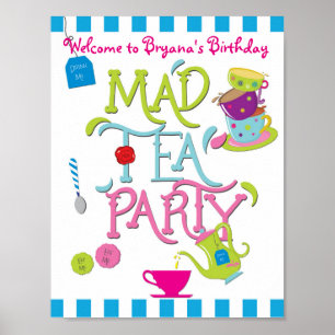Affiche SIGNE DE LA Table D'Accueil MAD TEA Party Annivers