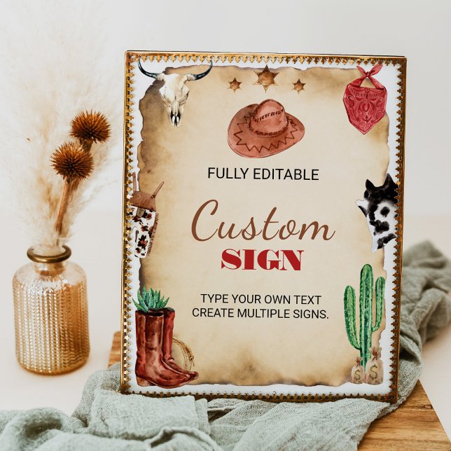 Affiche SIGNE DE LA Table D'ANNIVERSAIRE DU RODÉO DE L'OUE (Créateur téléchargé)