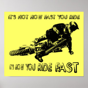 Affiche Signe de l'affiche Motocross Fast Dirt Bike
