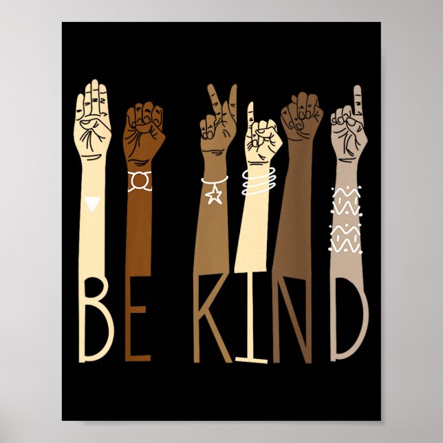 Affiche Signe de langage gestuel bienveillant (Devant)
