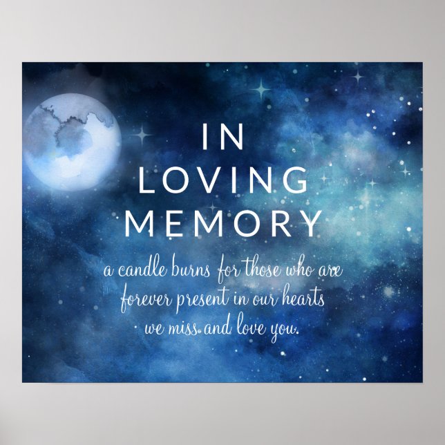 Affiche Signe de Lune Céleste Pleine Lune Étoiles En Mémoi (Devant)