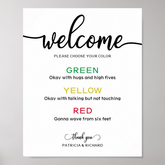 Affiche SIGNE DE Mariage À BANDE DE Distance Sociale (Devant)