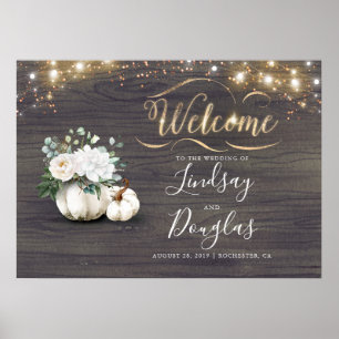 Affiche SIGNE DE Mariage de automne Rustique Citrouille bl