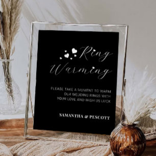 Affiche SIGNE DE Mariage DE RÉCHAUFFEMENT Bagues Noires