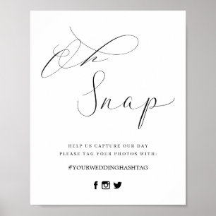 Affiche Signe de Mariage de script minimal Oh Snap