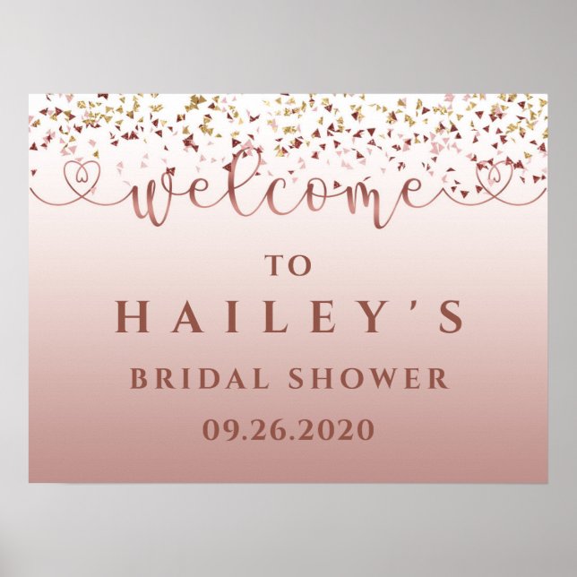 Affiche Signe de mariage en rose gold champagne rose gold (Devant)
